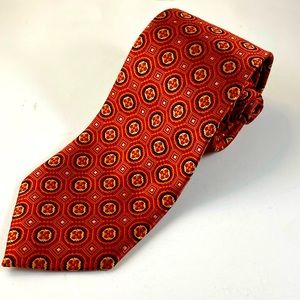 🍄 Alexander Julian Colours Geometric Men's Tie 58” Geometric Orange Red Brown